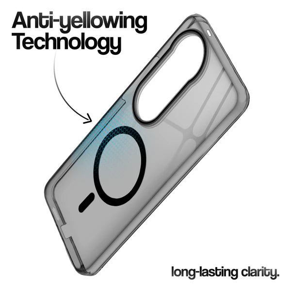 Vivo V40/T3 Ultra 5g Crystal Clear Anti-Yellowing Wireless Charging Support Case - Crystal Black