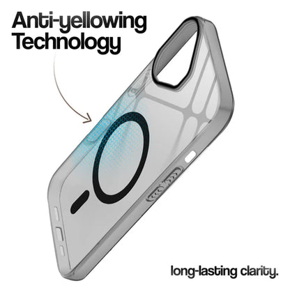 Apple iPhone 16 Premium Crystal Clear Anti-Yellowing Wireless Charging Support Case - Crystal Black