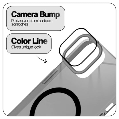 Apple iPhone 15 Premium Crystal Clear Anti-Yellowing Wireless Charging Support Case - Crystal Black