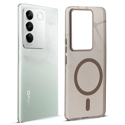 Vivo V27/V27 Pro 5g Crystal Clear Anti-Yellowing Wireless Charging Support Case - Crystal Gold