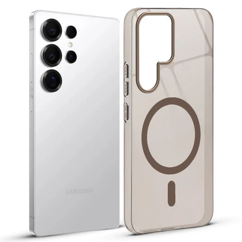 Samsung S24 Ultra 5g Crystal Clear Anti-Yellowing Wireless Charging Support Case - Crystal Gold