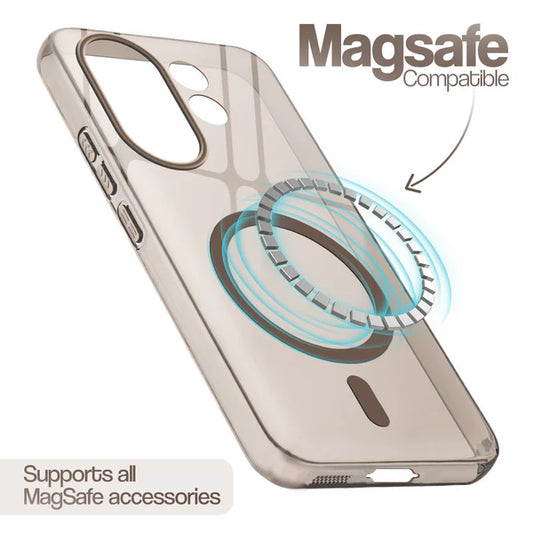 Vivo X200 Fe 5g Crystal Clear Anti-Yellowing Wireless Charging Support Case - Crystal Gold