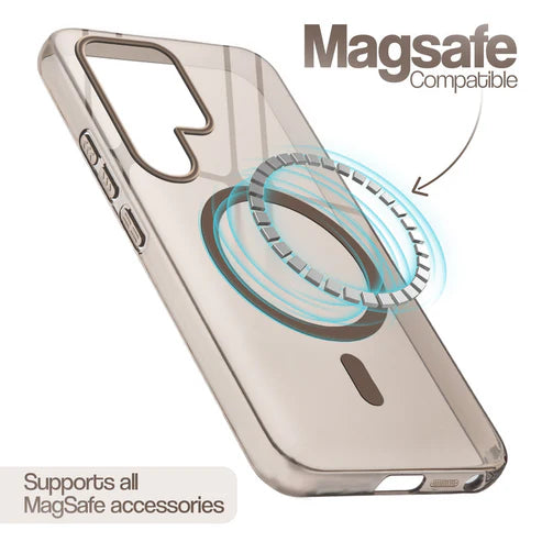 Samsung S24 Ultra 5g Crystal Clear Anti-Yellowing Wireless Charging Support Case - Crystal Gold