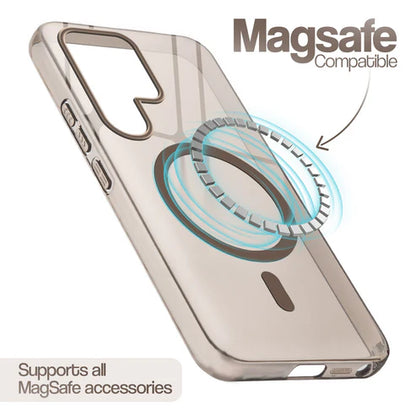 Samsung S24 Ultra 5g Crystal Clear Anti-Yellowing Wireless Charging Support Case - Crystal Gold