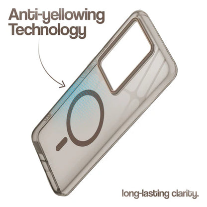 Vivo V27/V27 Pro 5g Crystal Clear Anti-Yellowing Wireless Charging Support Case - Crystal Gold