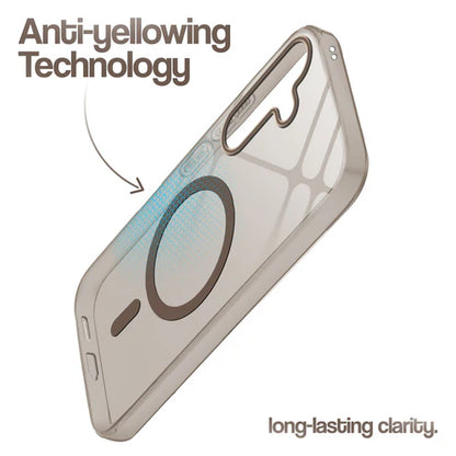 Samsung S24 Fe 5g Crystal Clear Anti-Yellowing Wireless Charging Support Case - Crystal Gold
