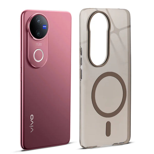Vivo V50/T4R 5g Crystal Clear Anti-Yellowing Wireless Charging Support Case - Crystal Gold