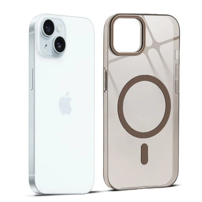 Apple iPhone 15 Premium Crystal Clear Anti-Yellowing Wireless Charging Support Case - Crystal Gold