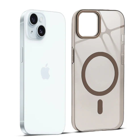 Apple iPhone 15 Premium Crystal Clear Anti-Yellowing Wireless Charging Support Case - Crystal Gold