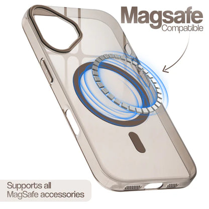 Apple iPhone 16 Premium Crystal Clear Anti-Yellowing Wireless Charging Support Case - Crystal Gold
