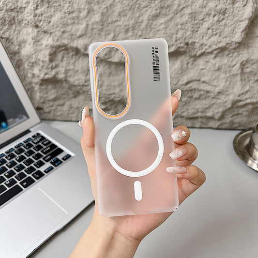 Vivo V40/V40 Pro/T3 Ultra 5g Premium Magnetic Frosted Ultra Slim Back Case - White