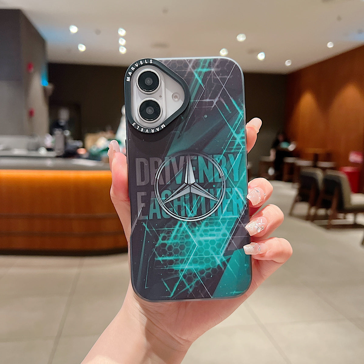 Apple iPhone 16 Series Premium Mercedes IMD Printed Back Case - Mercedes
