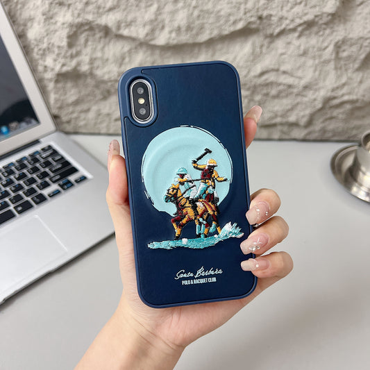 Apple iPhone X/Xs Premium US POLO Assn. Embroidery Leather case with Magsafe - Jockey 4