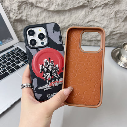 Apple iPhone Pro Series Premium US POLO Assn. Embroidery Leather case with Magsafe  - Jockey 5