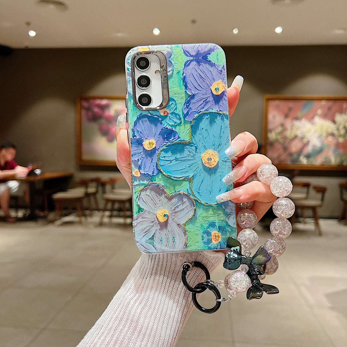 Samsung A54 5G 3D Hot Trending Charms Rhinestone Flowers case - Pattern 4