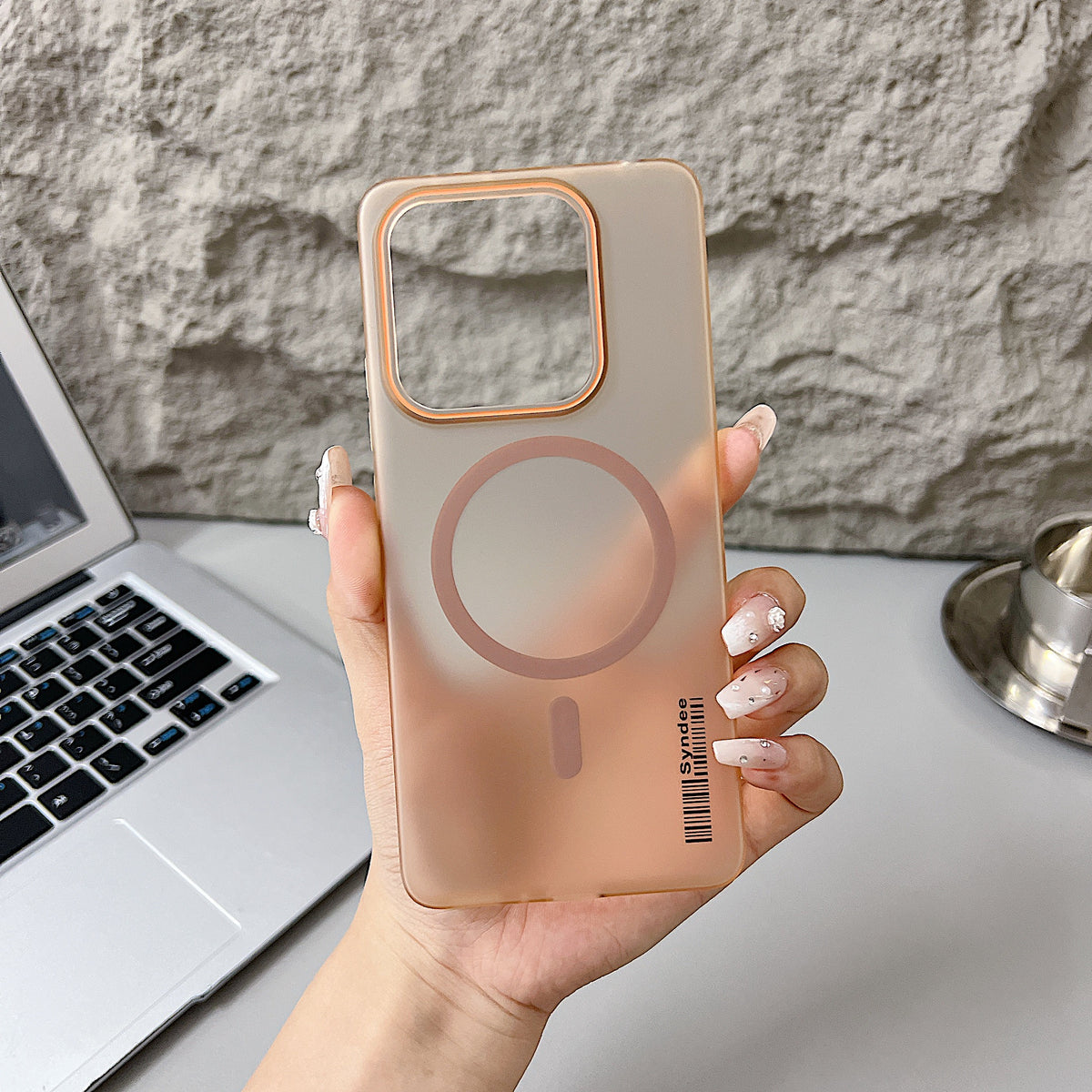 Redmi Note 14 5G Premium Magnetic Frosted Ultra Slim Back Case - Desert Gold