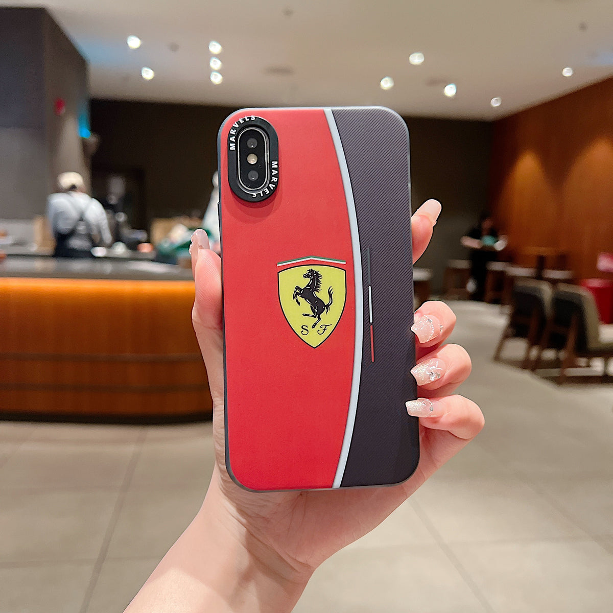 Apple iPhone X/Xs Premium Ferrari IMD Printed Back Case - Ferrari 2