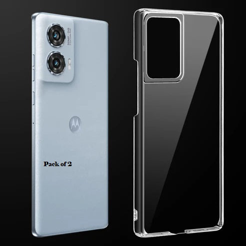 (Pack Of 2) Motorola Moto Edge 50 Fusion 5g Anti-Yellow Crystal Clear Hard Back Case Cover