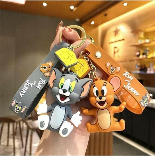 Combo (Pack Of 2) Cute Cartoon 3D Silicon PVC KeyRings - Jerry