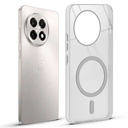 OnePlus 13R 5g Crystal Clear Anti-Yellowing Wireless Charging Support Case - Crystal Grey