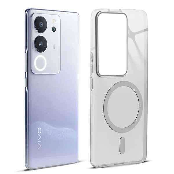 Vivo V29/V29 Pro 5g Crystal Clear Anti-Yellowing Wireless Charging Support Case - Crystal Grey