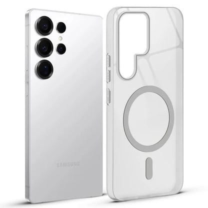 Samsung S24 Ultra 5g Crystal Clear Anti-Yellowing Wireless Charging Support Case - Crystal Grey