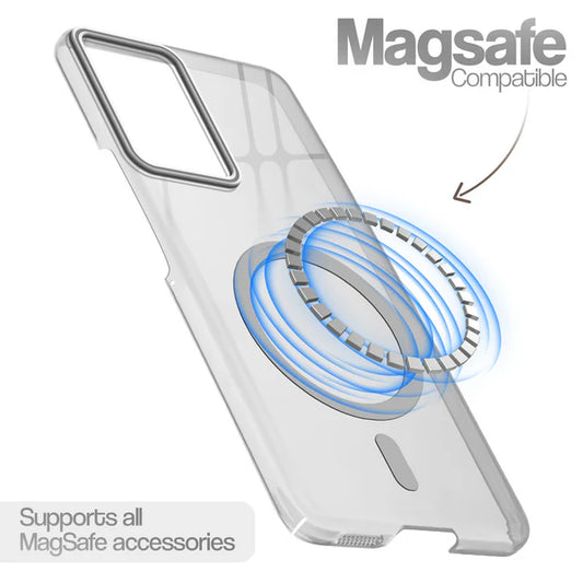 Motorola Edge 50 Fusion 5g Crystal Clear Anti-Yellowing Wireless Charging Support Case - Crystal Grey