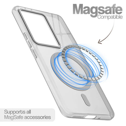 Vivo V27/V27 Pro 5g Crystal Clear Anti-Yellowing Wireless Charging Support Case - Crystal Grey
