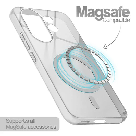 Vivo X200 Fe 5g Crystal Clear Anti-Yellowing Wireless Charging Support Case - Crystal Grey