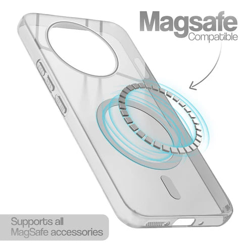 OnePlus 13R 5g Crystal Clear Anti-Yellowing Wireless Charging Support Case - Crystal Grey