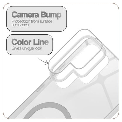 Samsung S24 Ultra 5g Crystal Clear Anti-Yellowing Wireless Charging Support Case - Crystal Grey