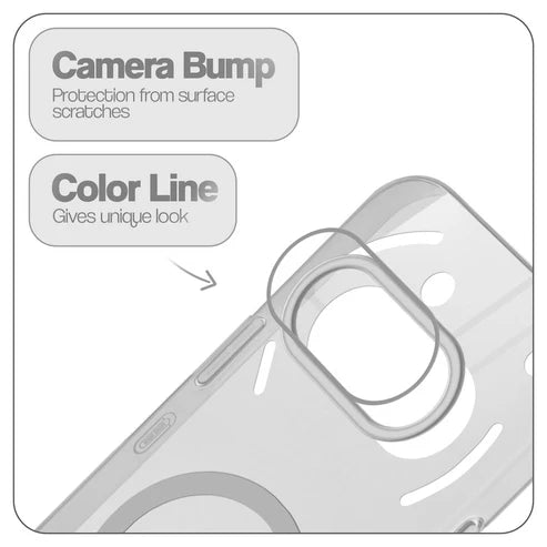 Nothing Phone 3A 5g Crystal Clear Anti-Yellowing Wireless Charging Support Case - Crystal Grey