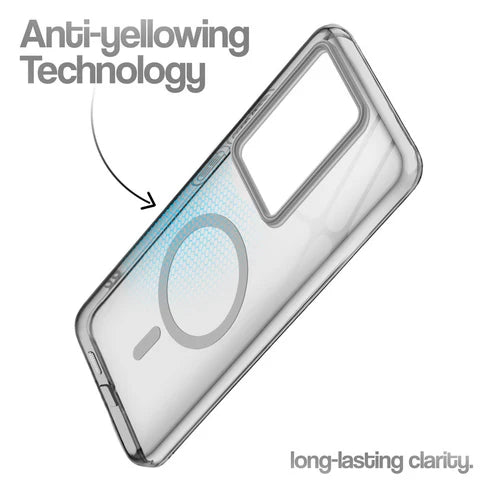 Vivo V27/V27 Pro 5g Crystal Clear Anti-Yellowing Wireless Charging Support Case - Crystal Grey