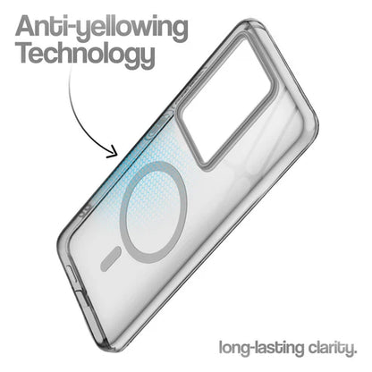 Vivo V27/V27 Pro 5g Crystal Clear Anti-Yellowing Wireless Charging Support Case - Crystal Grey