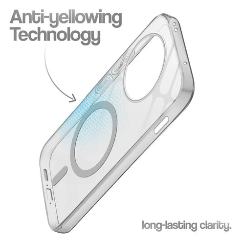 OnePlus 13R 5g Crystal Clear Anti-Yellowing Wireless Charging Support Case - Crystal Grey