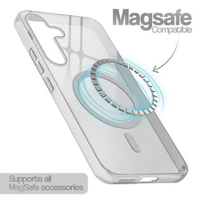 Samsung S25 5g Crystal Clear Anti-Yellowing Wireless Charging Support Case - Crystal Grey