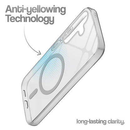 Samsung S25 5g Crystal Clear Anti-Yellowing Wireless Charging Support Case - Crystal Grey