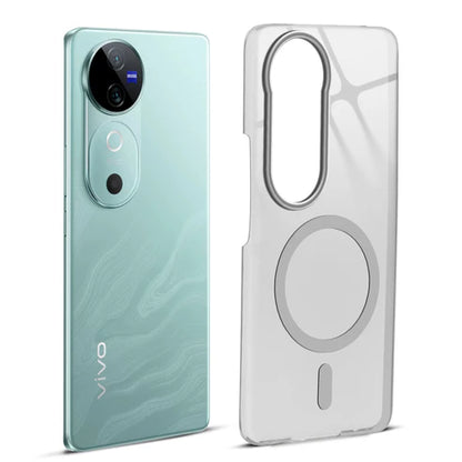 Vivo V40/T3 Ultra 5g Crystal Clear Anti-Yellowing Wireless Charging Support Case - Crystal Grey