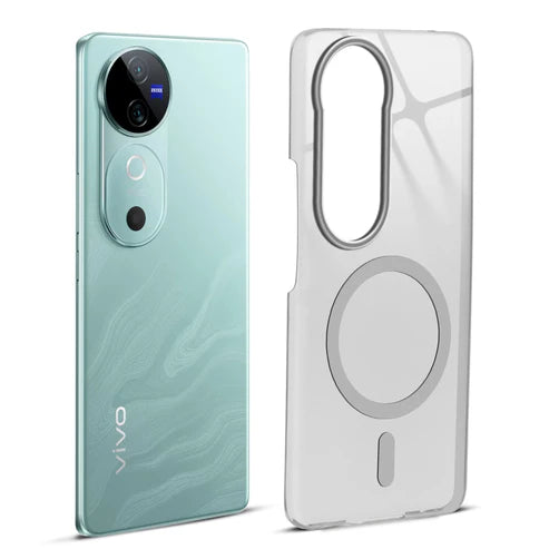 Vivo V40/T3 Ultra 5g Crystal Clear Anti-Yellowing Wireless Charging Support Case - Crystal Grey