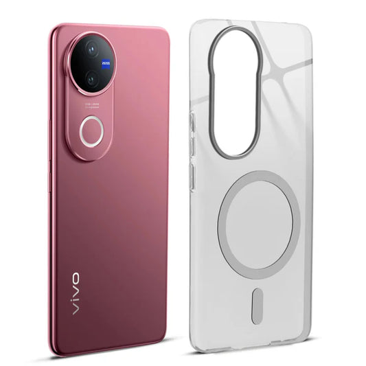 Vivo V50/T4R 5g Crystal Clear Anti-Yellowing Wireless Charging Support Case - Crystal Grey