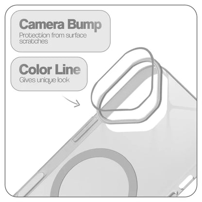 Apple iPhone 16 Premium Crystal Clear Anti-Yellowing Wireless Charging Support Case - Crystal Grey