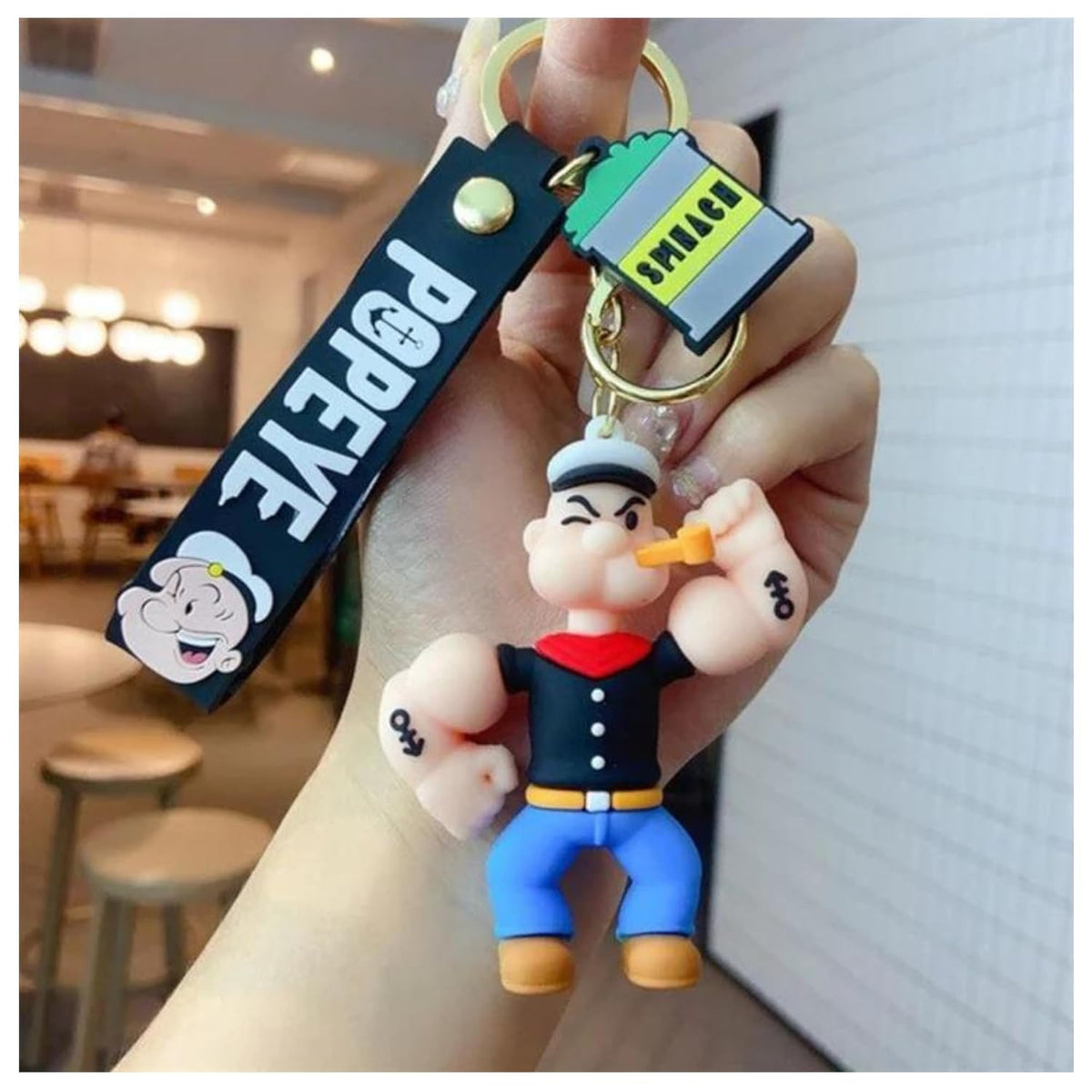 Combo (Pack of 2) Cute Cartoon 3D Silicon PVC KeyChain - Popoye