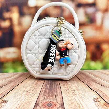 Combo (Pack of 2) Cute Cartoon 3D Silicon PVC KeyChain - Popoye