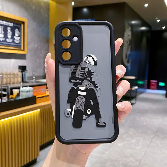 Samsung A14 5G Moto Rider Soft Silicone Cute 3D Cartoon Back Cover Case - Moto Rider