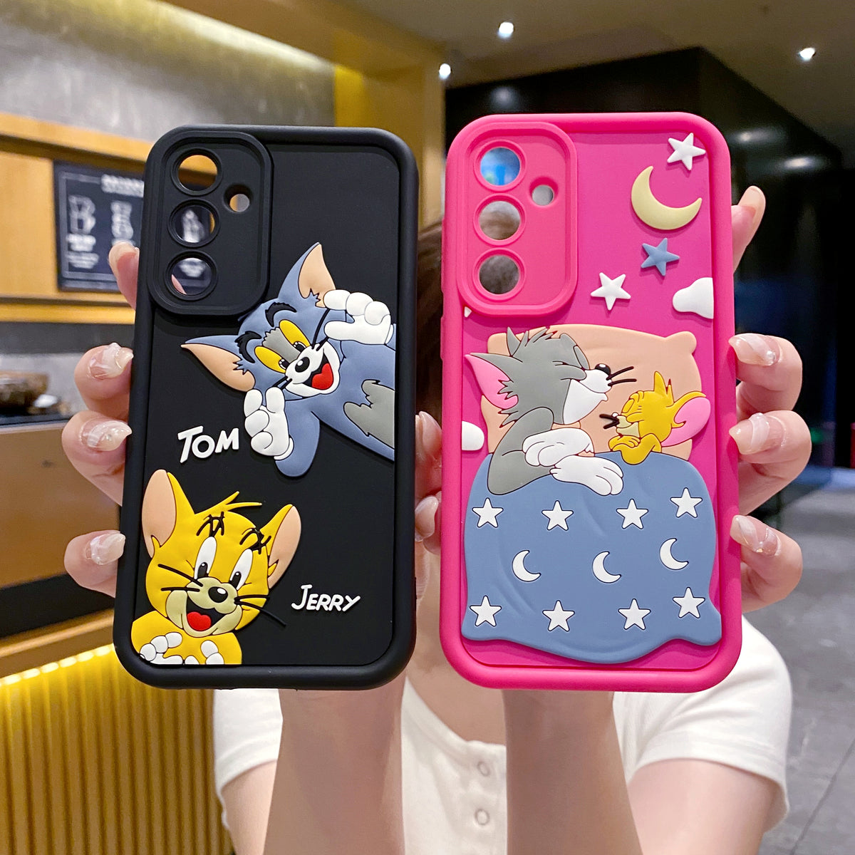 Samsung F55 / M55 5G Tom & Jerry Soft Silicone Cute 3D Cartoon Back Cover Case - Tom & Jerry