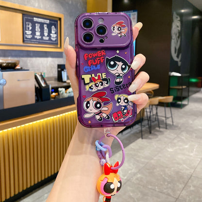 Apple iPhone Pro Series Luxury Powerpuff Girlish with Charm Back Cover Case - Power Puff 1