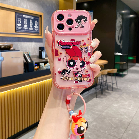 Apple iPhone Pro Series Luxury Powerpuff Girlish with Charm Back Cover Case - Power Puff 2