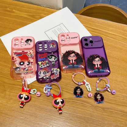 Apple iPhone Pro Series Luxury Powerpuff Girlish with Charm Back Cover Case - Power Puff 1