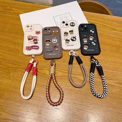 Apple iPhone Coffee Soft Silicone Lanyard Back Cover Case - Lanyard 4