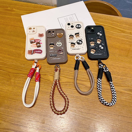 Apple iPhone Coffee Soft Silicone Lanyard Back Cover Case - Lanyard 4